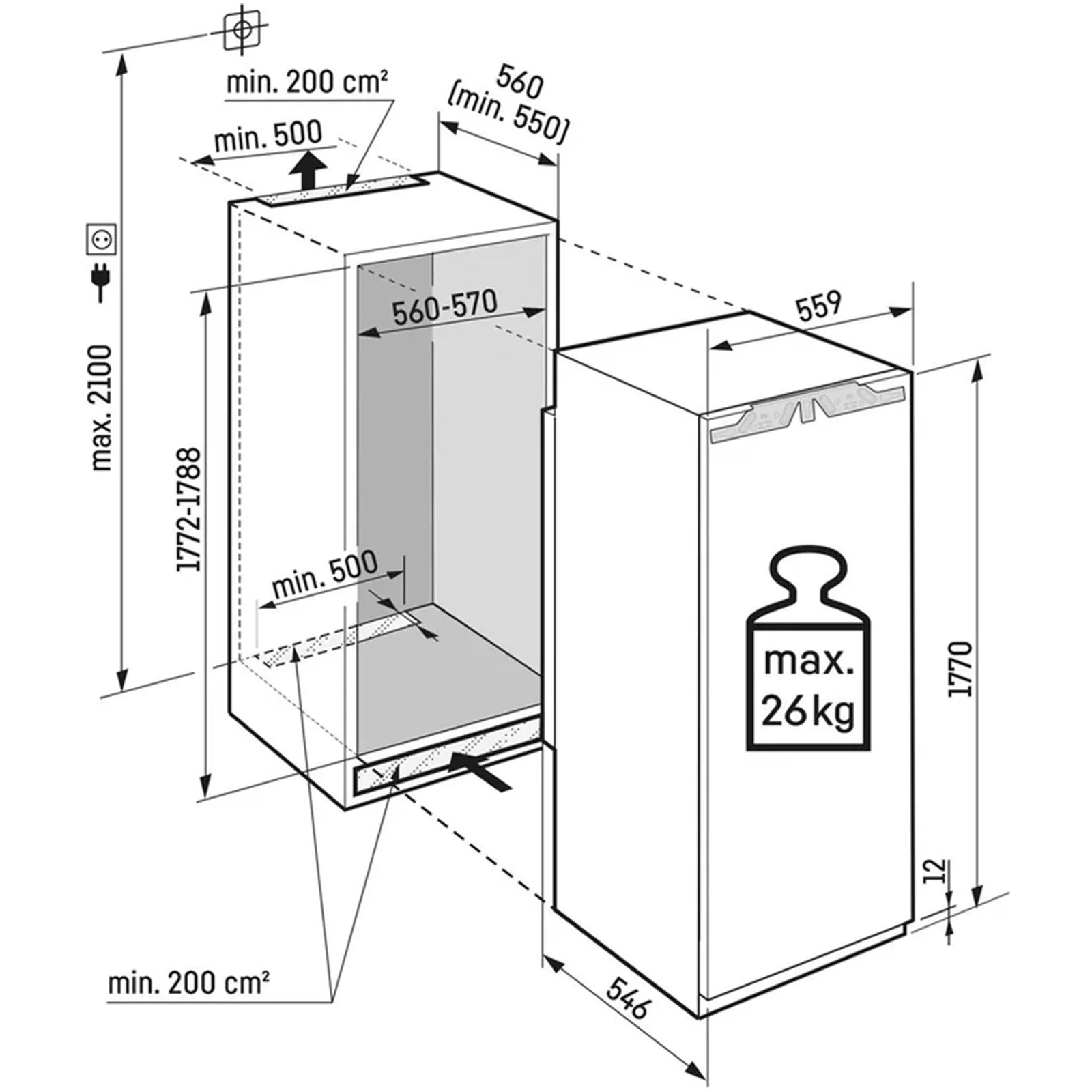 Liebherr Pure IRE5101 Fully Integrated Fridge with Icebox - Image 4
