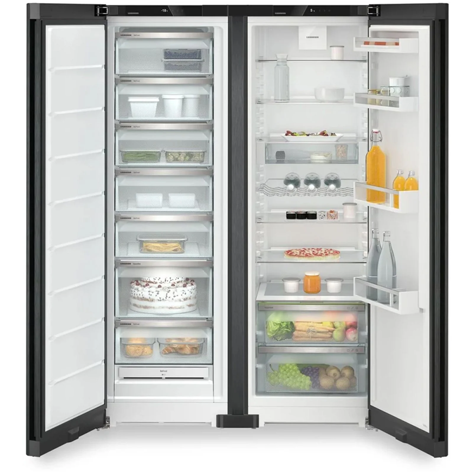 Liebherr XRFBD5220 677L Freestanding No Frost Black Side by Side Fridge Freezer in Black Steel - Image 2