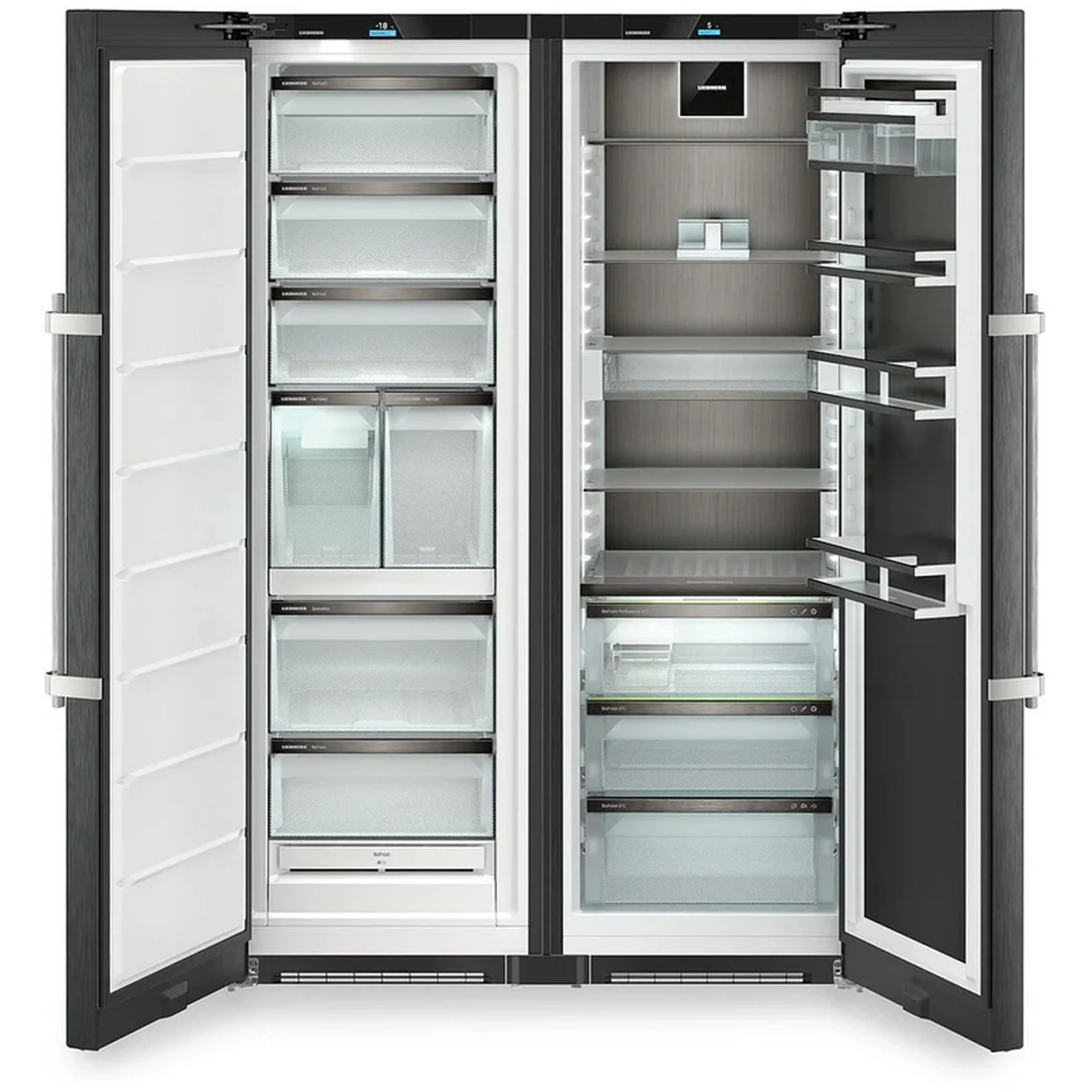 Liebherr XRFBS5295 665L No Frost Freestanding Side by Side Fridge Freezer with Ice Maker in Black Steel - Image 3