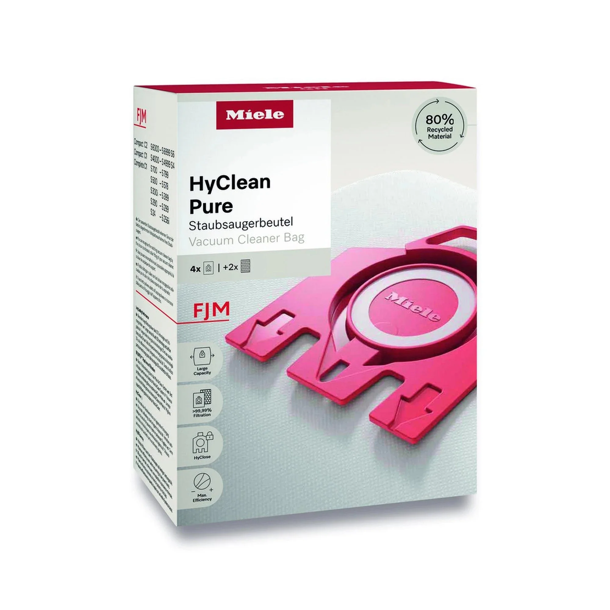 Miele FJM HyClean Pure Vacuum Cleaner Bags - Pack of 4 - Image 10