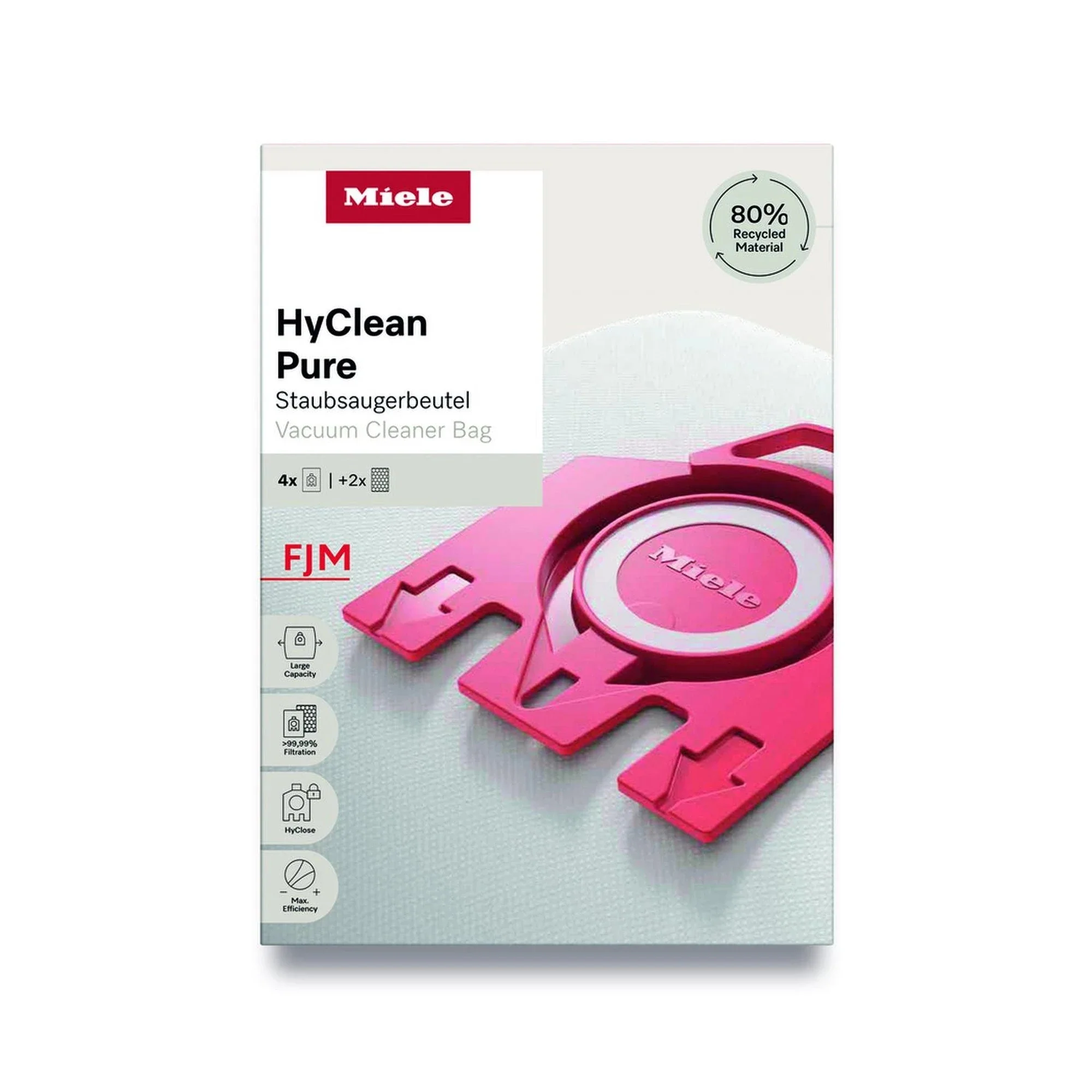 Miele FJM HyClean Pure Vacuum Cleaner Bags - Pack of 4 - Image 3