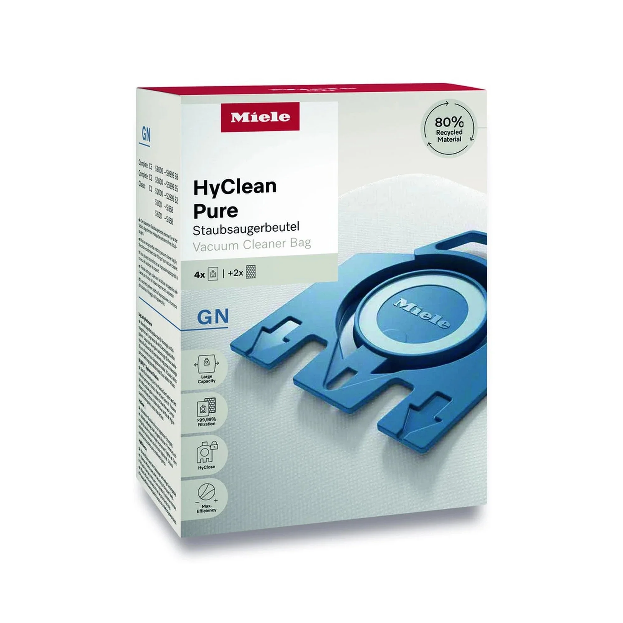 Miele GN HyClean Pure Vacuum Cleaner Bags - Pack of 4 - Image 10