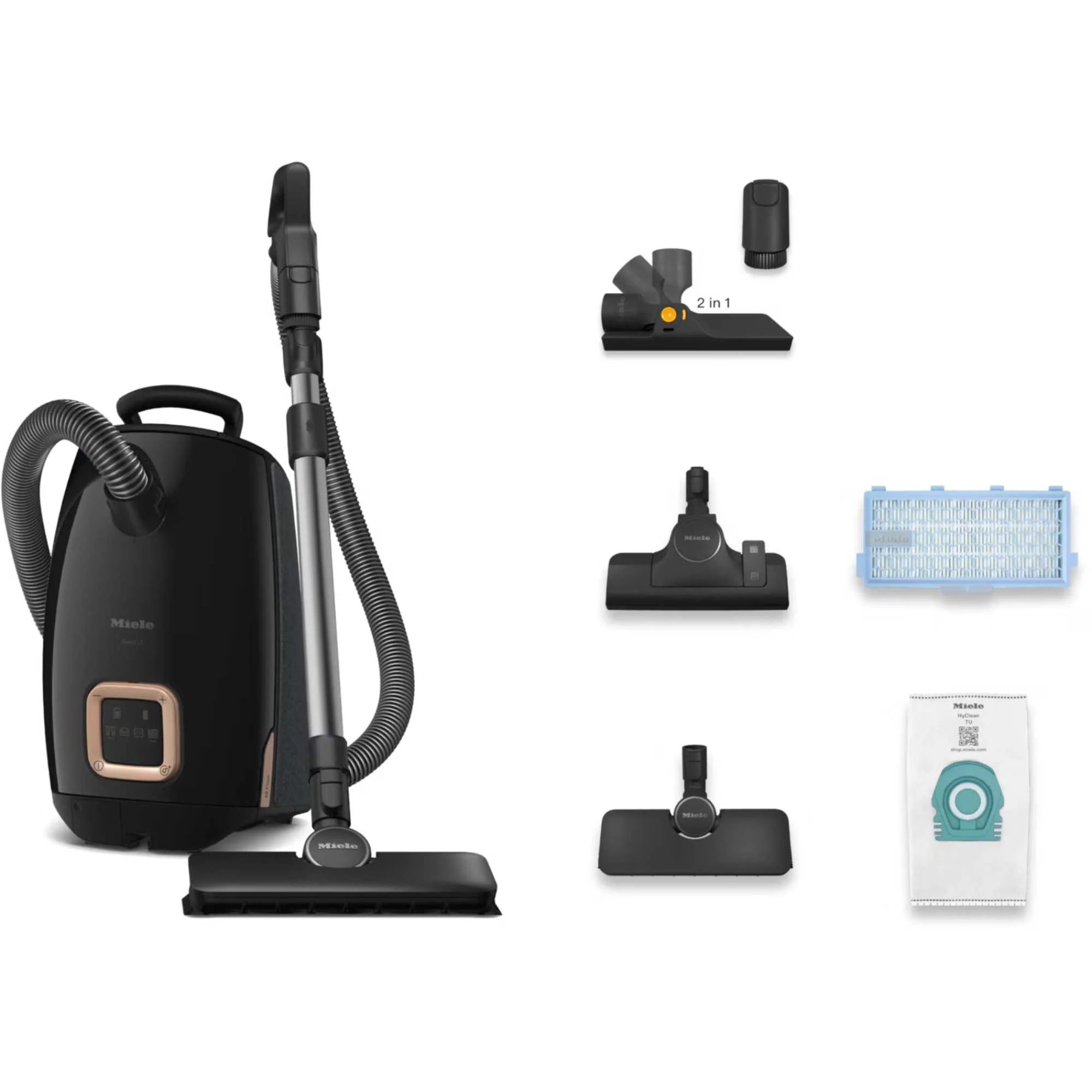 Miele Guard L1 AllFloor 890W Cylinder Vacuum Cleaner 4 Power Settings Obsidian Black - Image 2