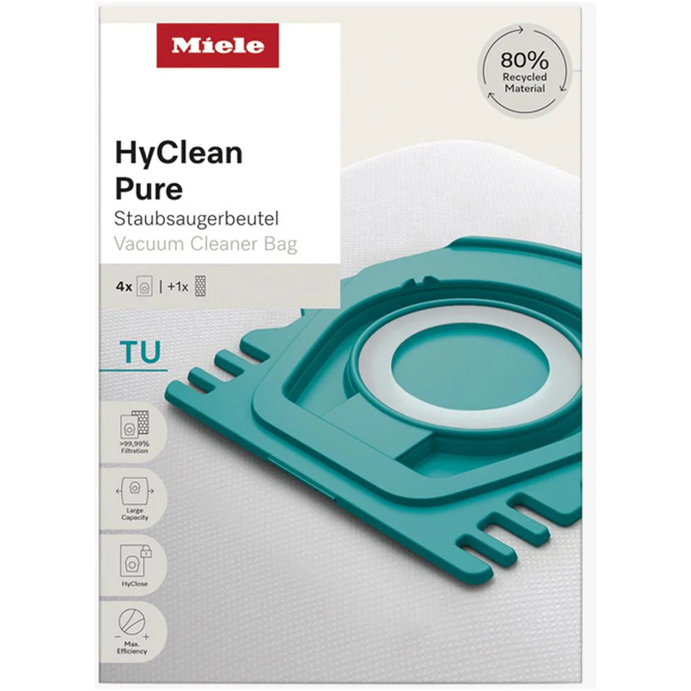 Miele HyClean Pure TU Vacuum Cleaner Bags - Pack of 4 - Image 2