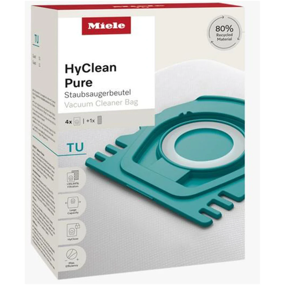 Miele HyClean Pure TU Vacuum Cleaner Bags - Pack of 4 - Image 3