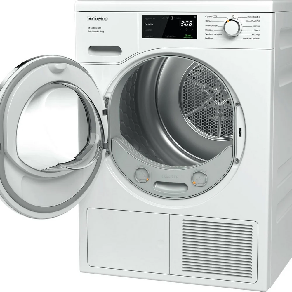 Miele TEH785 WP 9kg EcoSpeed Heat Pump Tumble Dryer White - Image 3