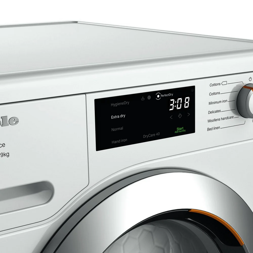 Miele TEH785 WP 9kg EcoSpeed Heat Pump Tumble Dryer White - Image 4