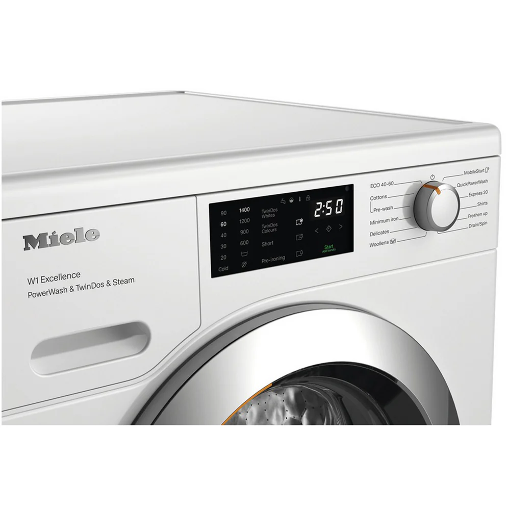 Miele WEG885 WCS 9kg 1400 Spin PowerWash & SteamCare Washing Machine Lotus White - Image 4
