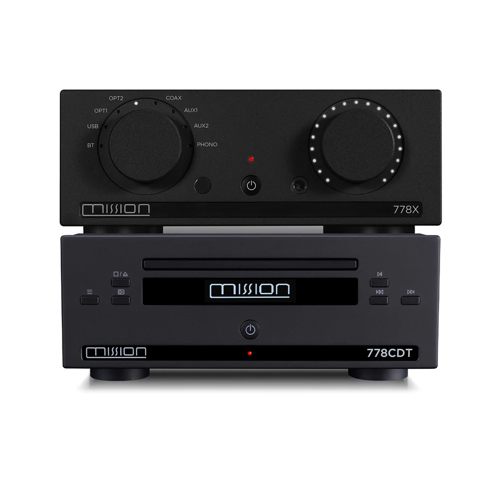 Mission 778X Stereo Amplifier and 778CDT CD Transport HiFi Bundle - Black