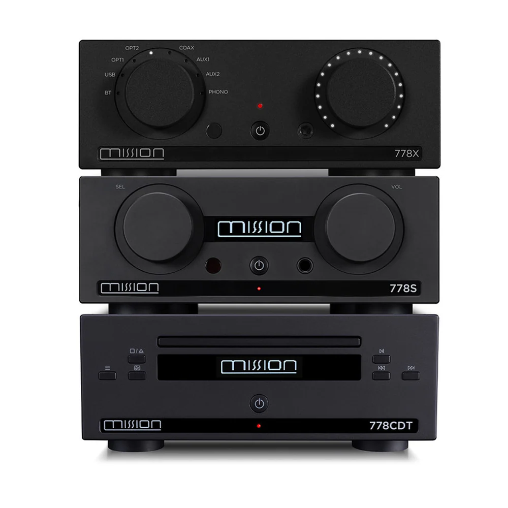 Mission 778X Stereo Amplifier with 778S Streamer and 778CDT CD Transport Bundle - Black