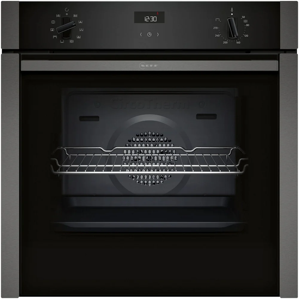 Neff B3ACE4AG3B N50 Slide and Hide 60cm Built In Electric Single Oven Graphite Grey A+ Rated