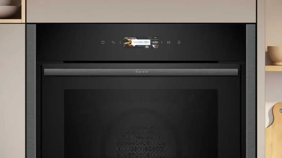 Neff B54CR71G0B N70 Slide and Hide Built-In Electric Single Oven Graphite Grey - Image 3