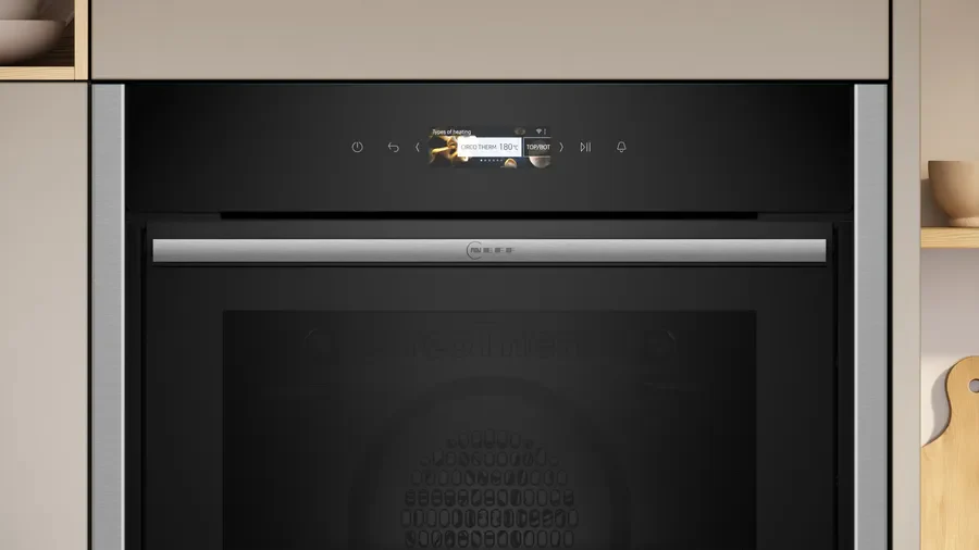 Neff B54CR71N0B N70 Slide and Hide Built-In Electric Single Oven Stainless Steel - Image 2