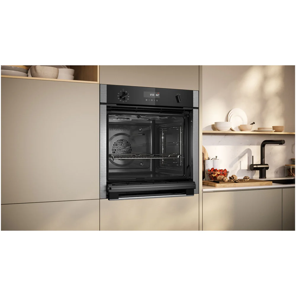 Neff B6ACH7AN7B N50 Slide and Hide Built In Self Cleaning Single Electric Oven Stainless steel - Image 3