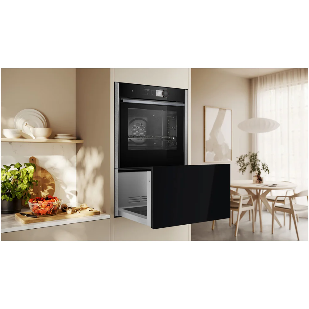 Neff N34HA11N1B 29cm Built in Warming Drawer Black Silver Stainless Steel - Image 3