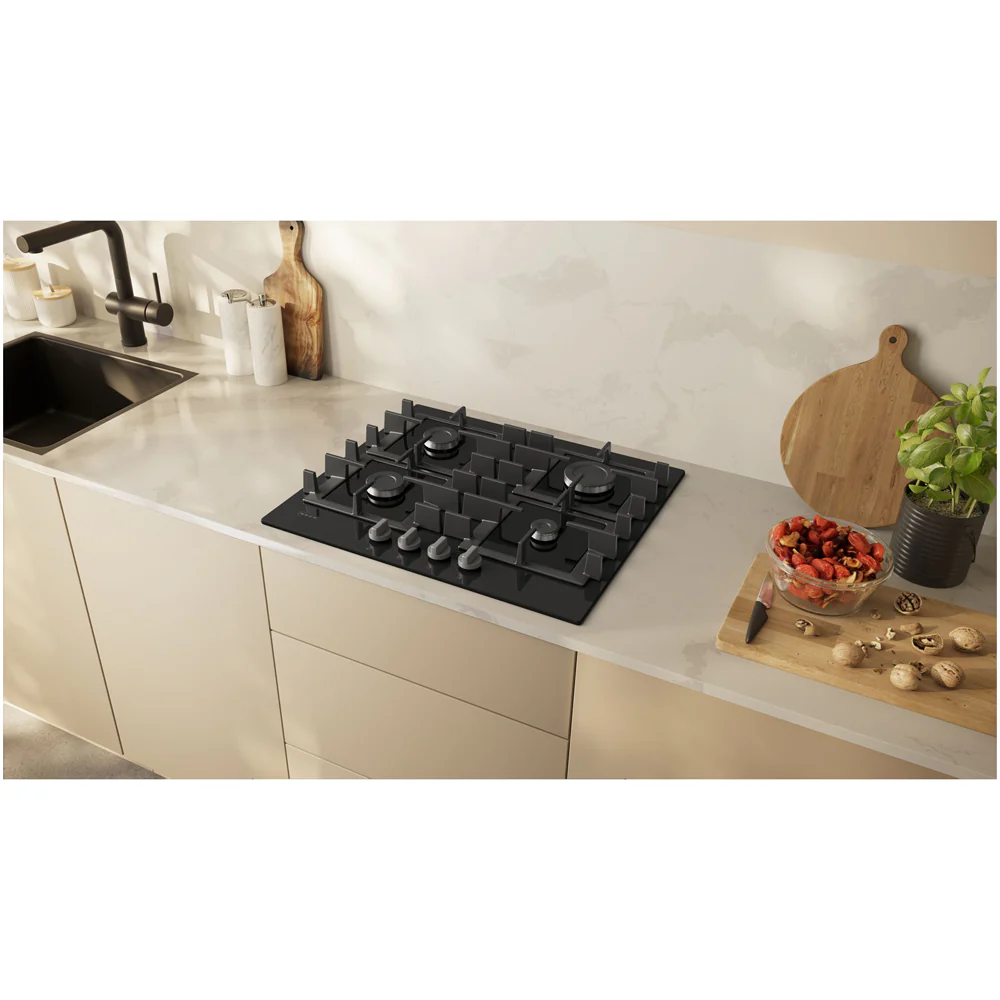 Neff T26NKP4S0 N50 60cm Tempered Black Glass Gas Hob - Image 5