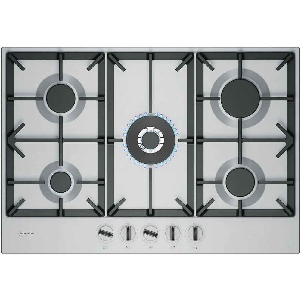 Neff T27CIQ8N0 N70 Flame Select 75cm Stinless Steel Gas Hob