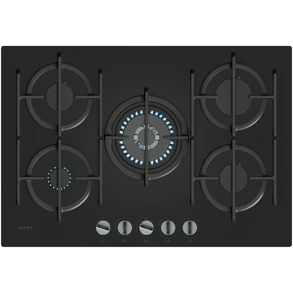 Neff T27PIQ4S0 N70 Flame Select 75cm Gas on Glass Hob