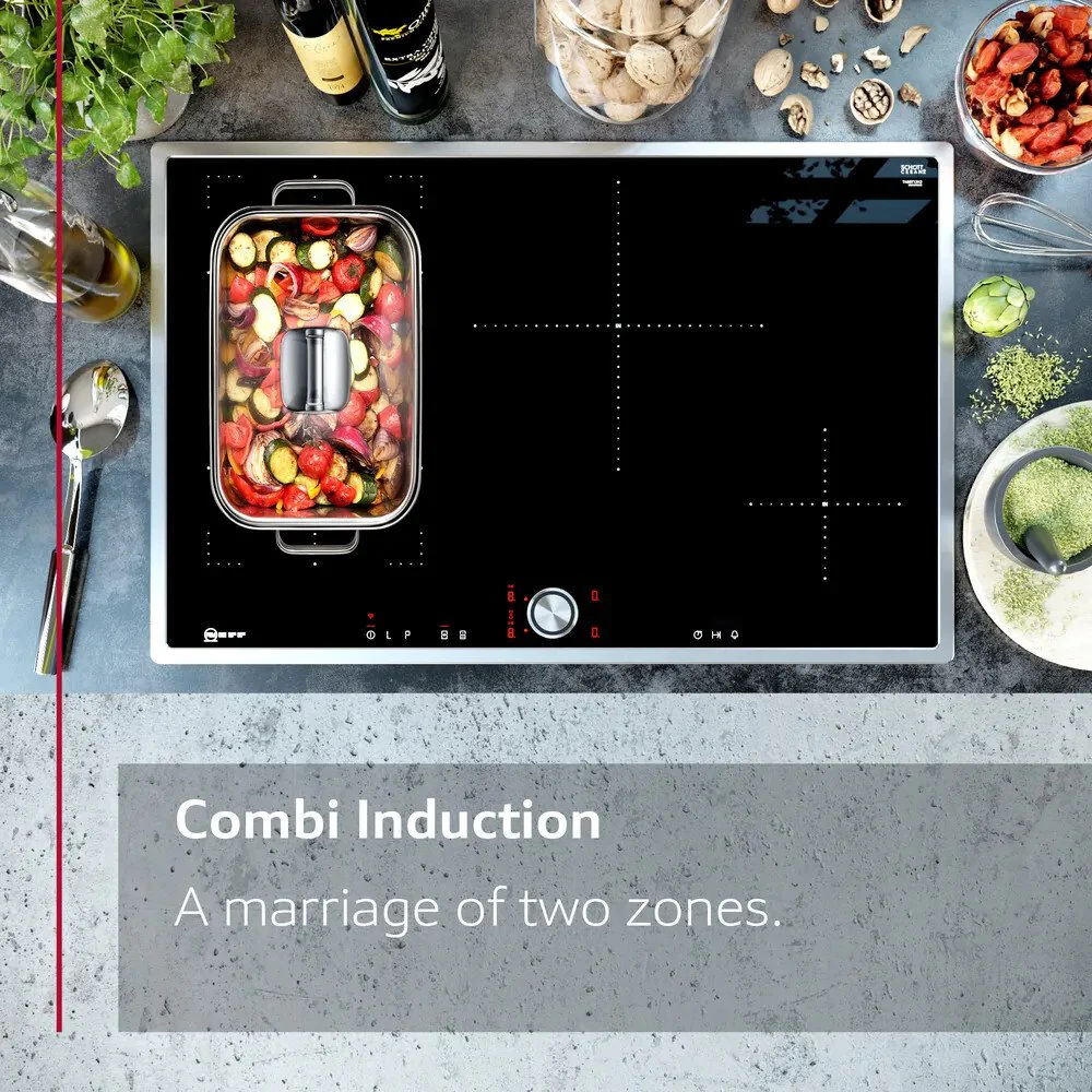 Neff T56FHS1L0KIT N70 60cm CombiZone Induction Hob with Pan Set Black - Image 2