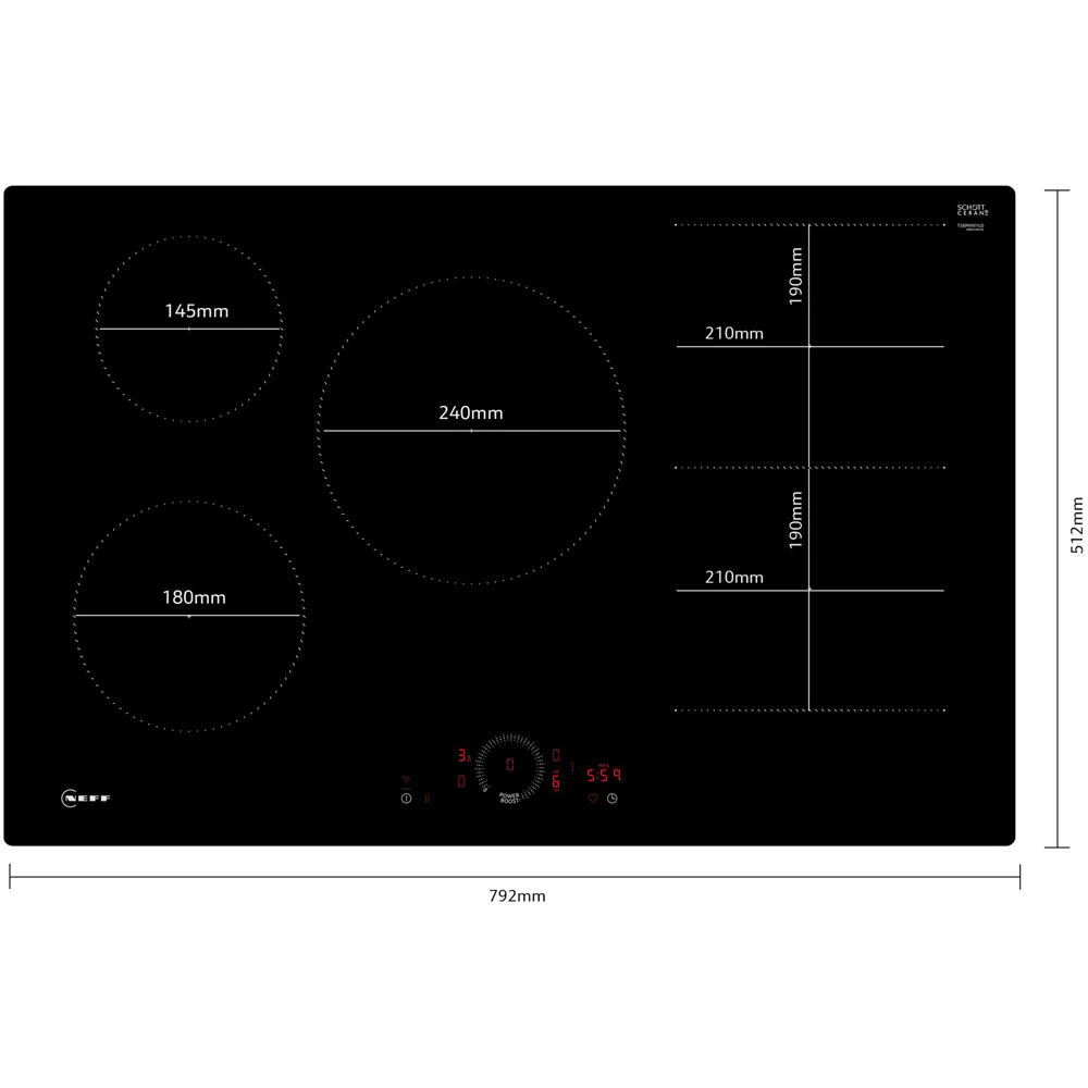 Neff T58PHW1L0 N70 80cm Flush line Combi Zone Induction Hob - Image 4