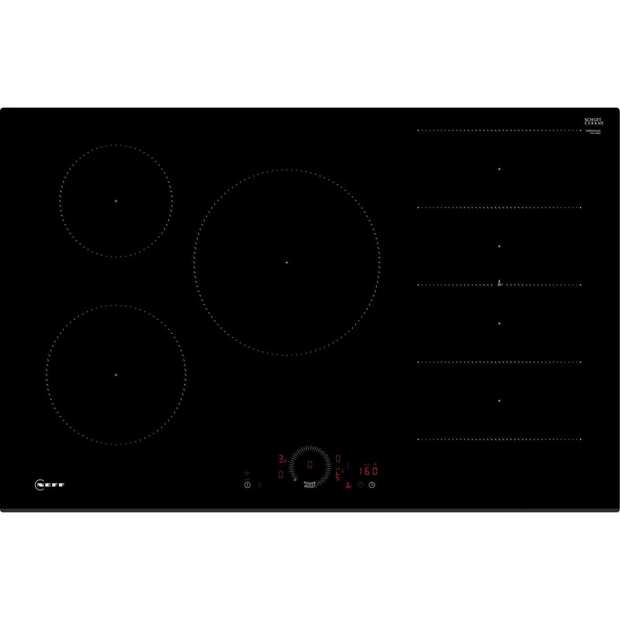 Neff T68FHV4L0 N70 80cm TwistTouch Induction Hob Black