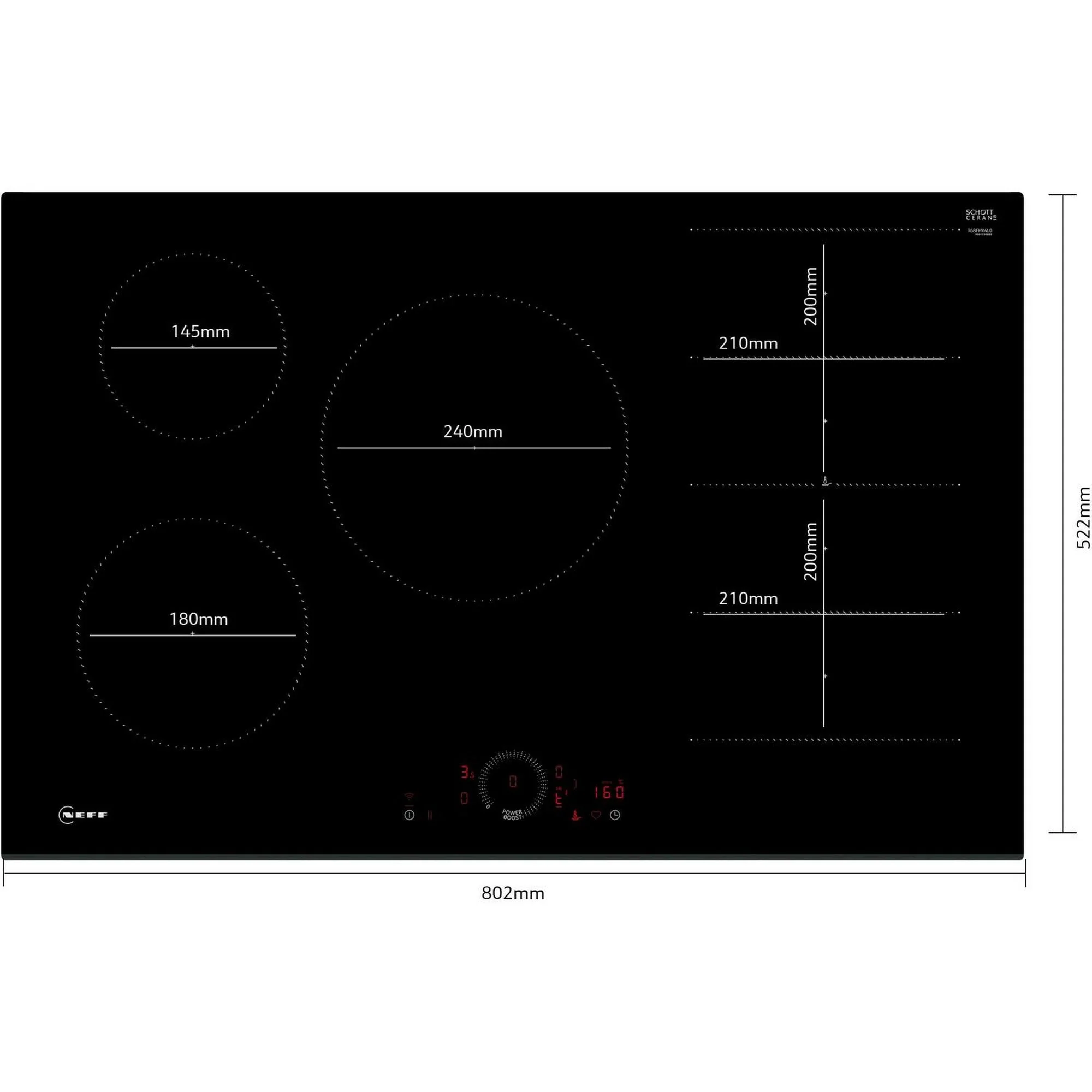 Neff T68FHV4L0 N70 80cm TwistTouch Induction Hob Black - Image 5
