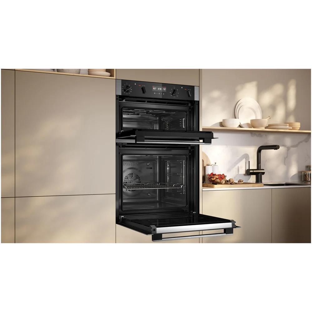 Neff U2ACH7AN7B Built in Self Cleaning Electric Double Oven Stainless Steel - Image 4
