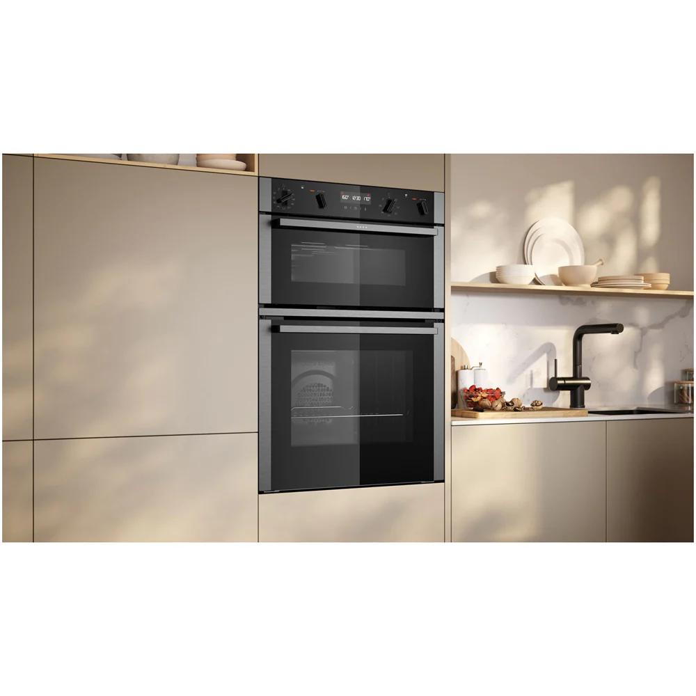 Neff U2ACH7AN7B Built in Self Cleaning Electric Double Oven Stainless Steel - Image 5
