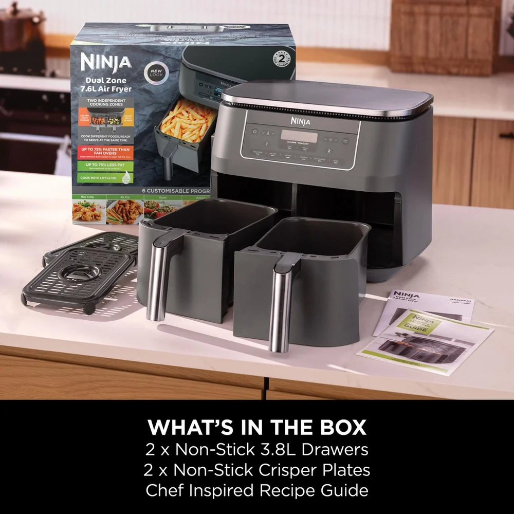 Ninja 6 in 1 Dual Zone Air Fryer 7.6L DZ300UK - Gun Metal Grey - Image 10