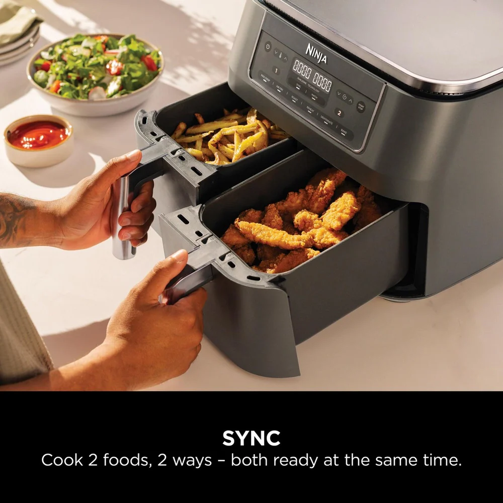 Ninja 6 in 1 Dual Zone Air Fryer 7.6L DZ300UK - Gun Metal Grey - Image 3