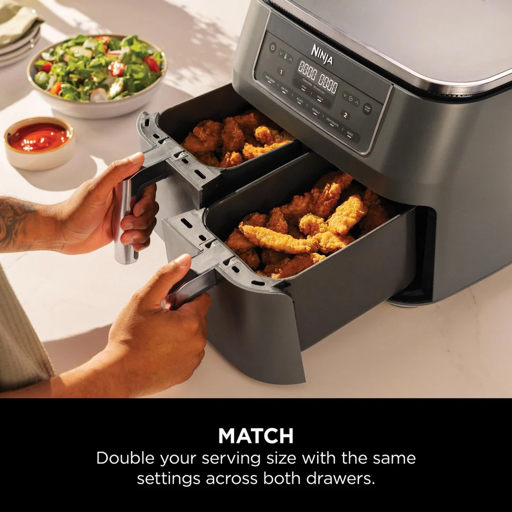 Ninja 6 in 1 Dual Zone Air Fryer 7.6L DZ300UK - Gun Metal Grey - Image 4