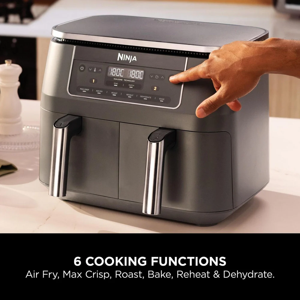 Ninja 6 in 1 Dual Zone Air Fryer 7.6L DZ300UK - Gun Metal Grey - Image 5