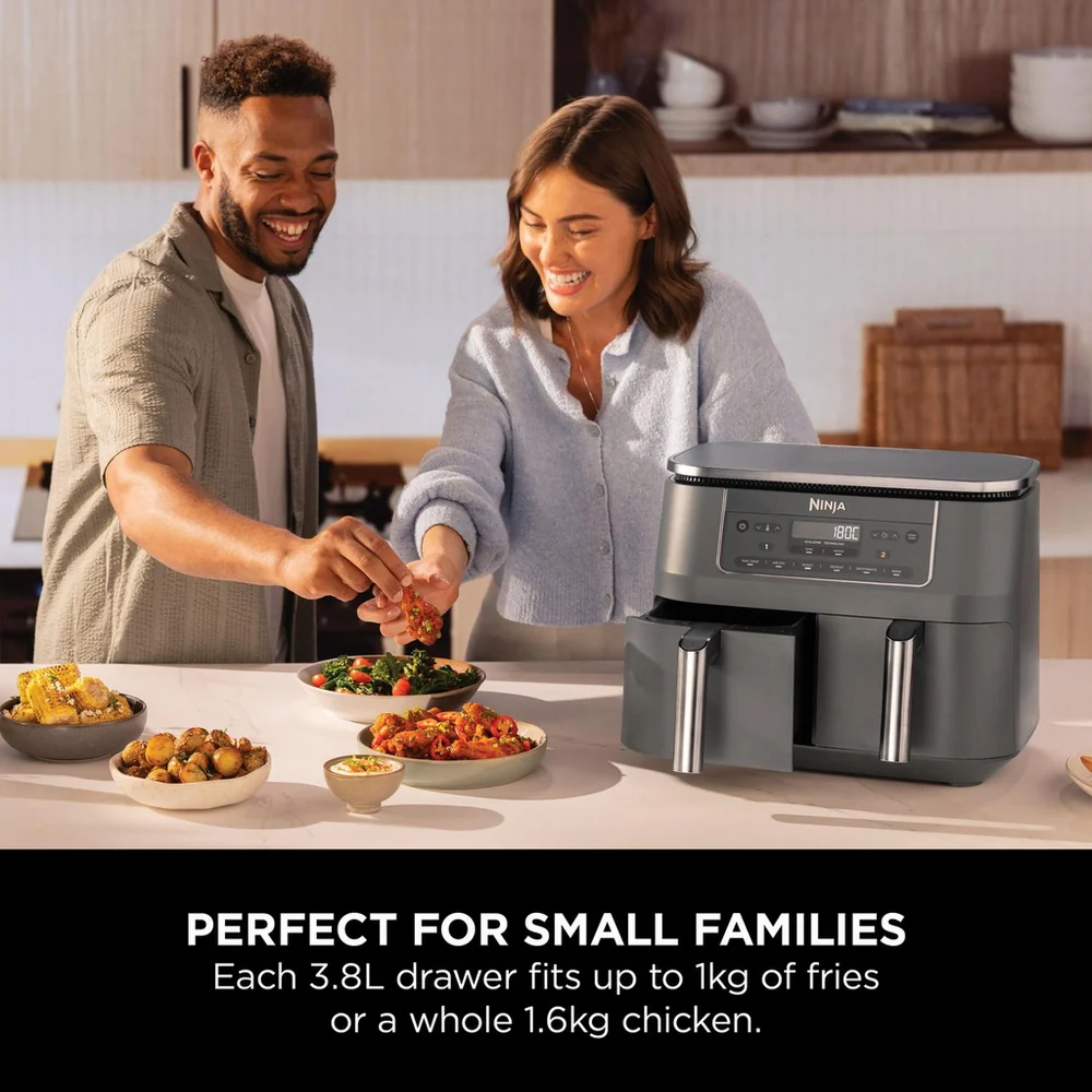 Ninja 6 in 1 Dual Zone Air Fryer 7.6L DZ300UK - Gun Metal Grey - Image 7