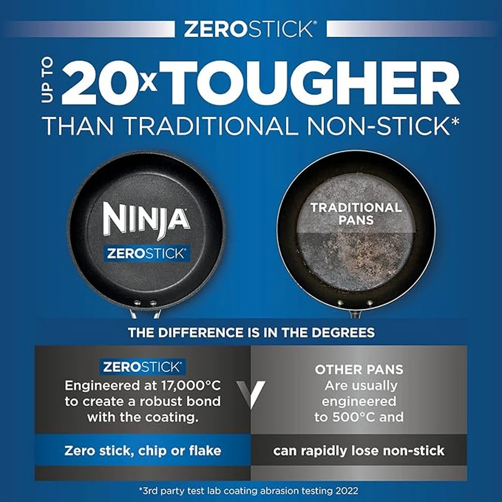 Ninja C10024UK ZEROSTICK Essentials 24cm Frying Pan Black - Image 3