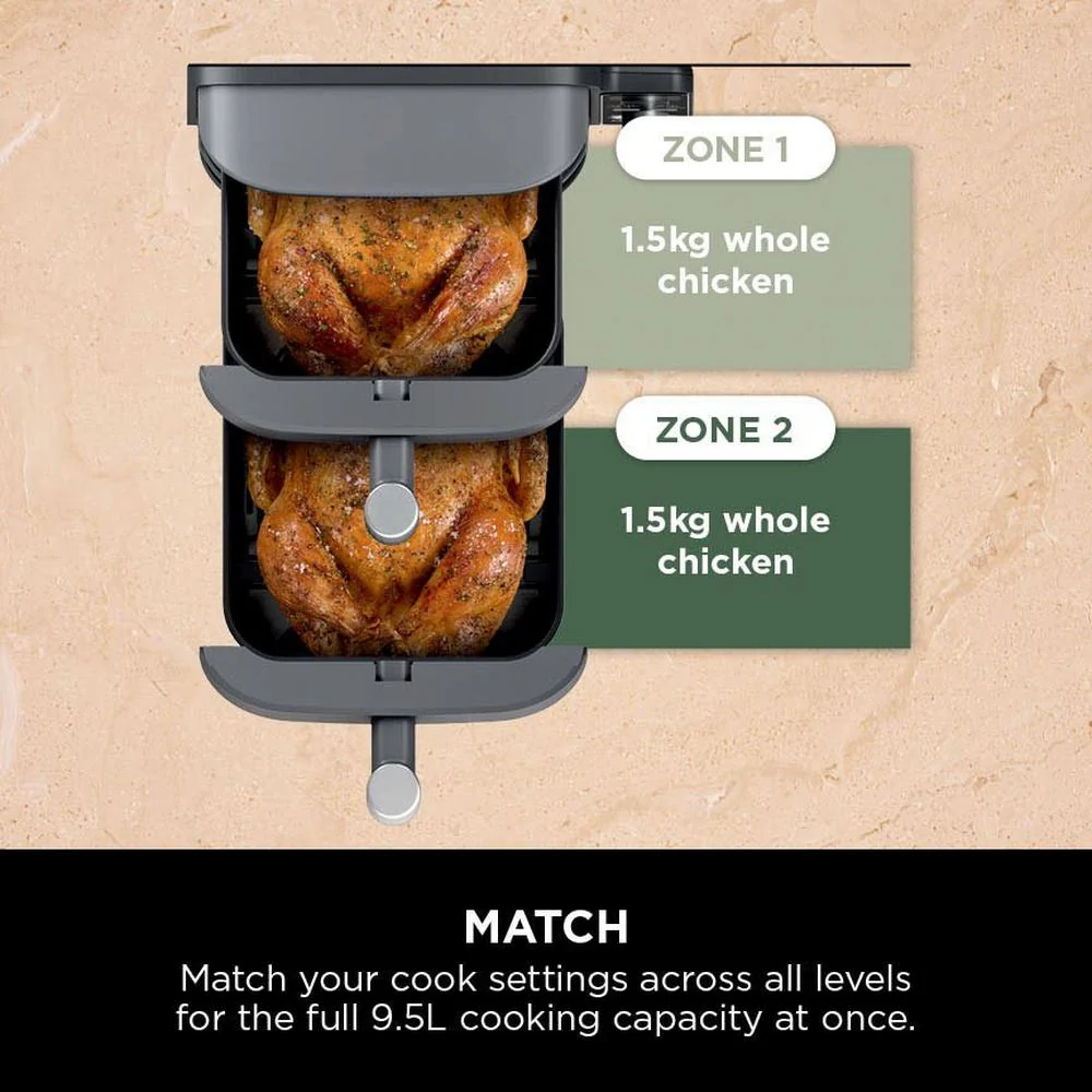 Ninja Double Stack XL 2-Drawer 9.5L Air Fryer Grey SL400UK - Image 10