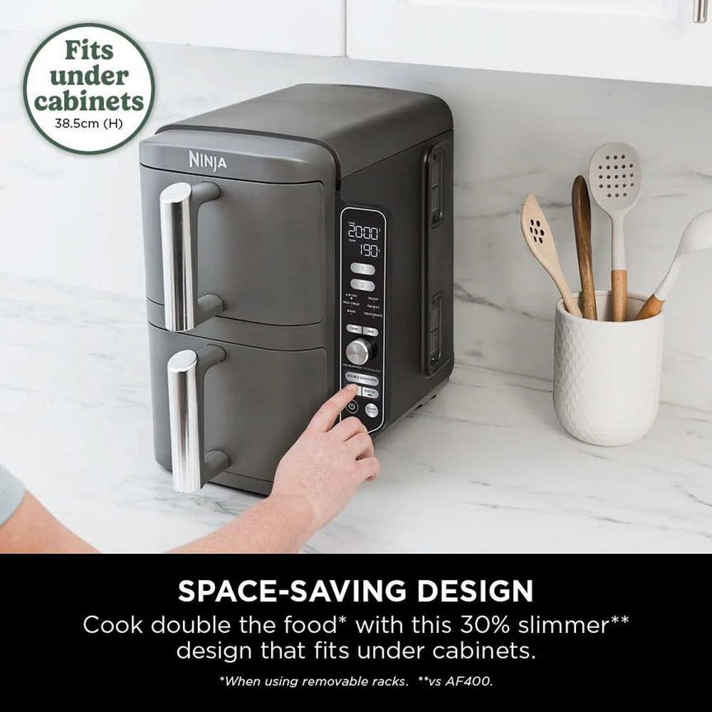 Ninja Double Stack XL 2-Drawer 9.5L Air Fryer Grey SL400UK - Image 3