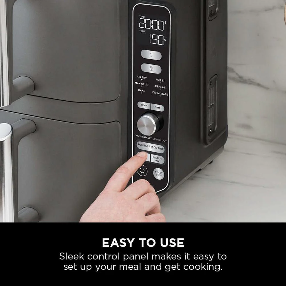 Ninja Double Stack XL 2-Drawer 9.5L Air Fryer Grey SL400UK - Image 4