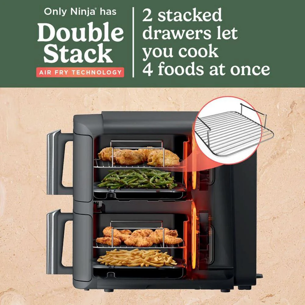 Ninja Double Stack XL 2-Drawer 9.5L Air Fryer Grey SL400UK - Image 5