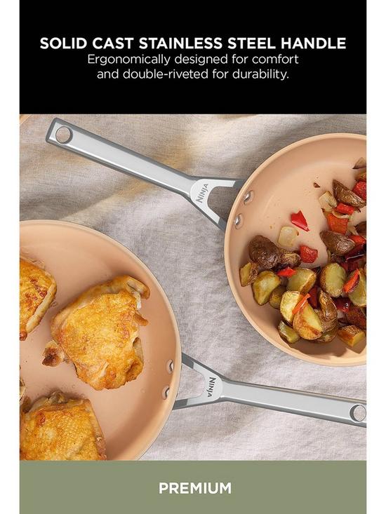 Ninja Extended Life Ceramic 3-Piece Saucepan Set CW93000UK Apricot and Grey - Image 5