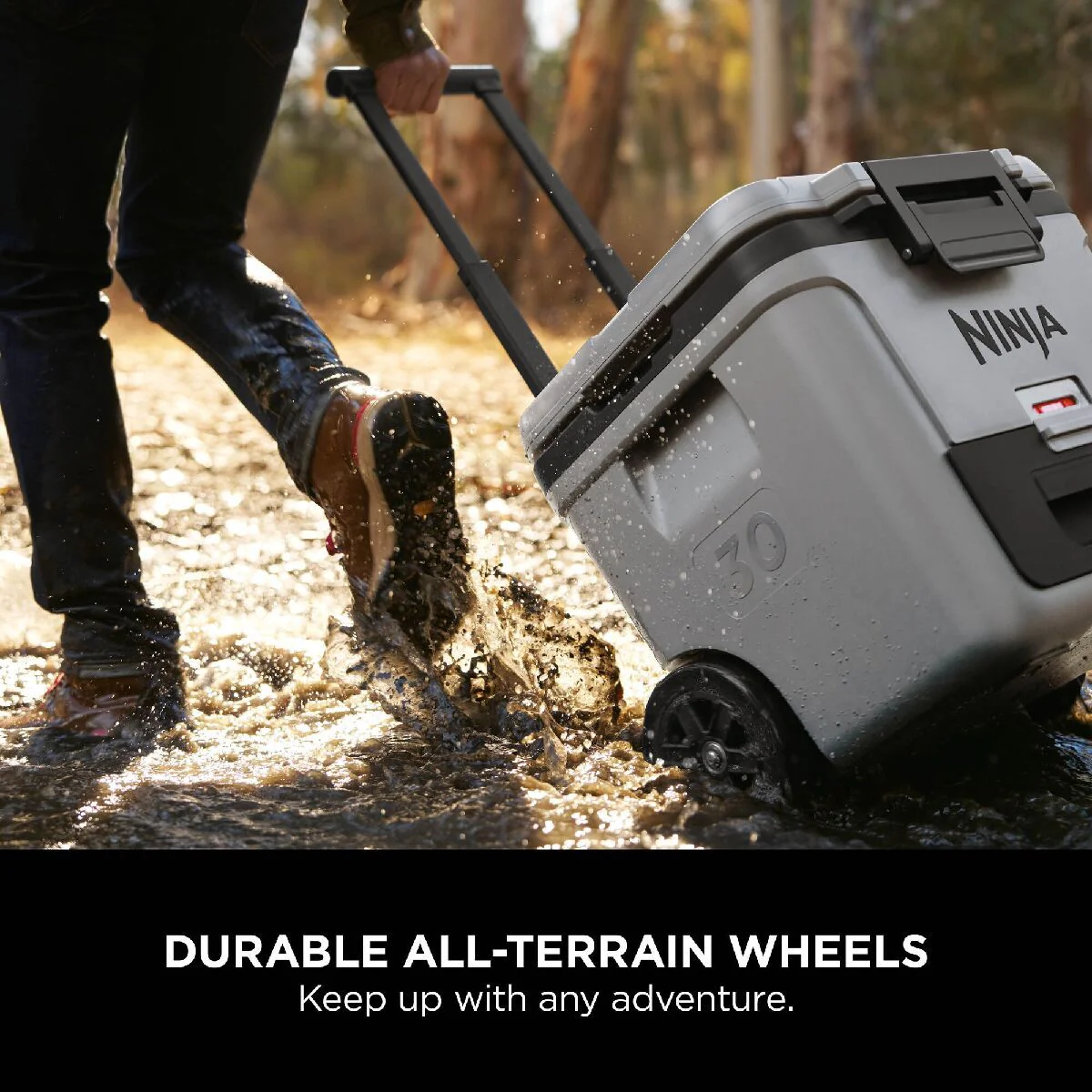 Ninja FB230UKGY FrostVault 30QT 28L Wheeled Cooler with Dry Zone Slate Grey - Image 5