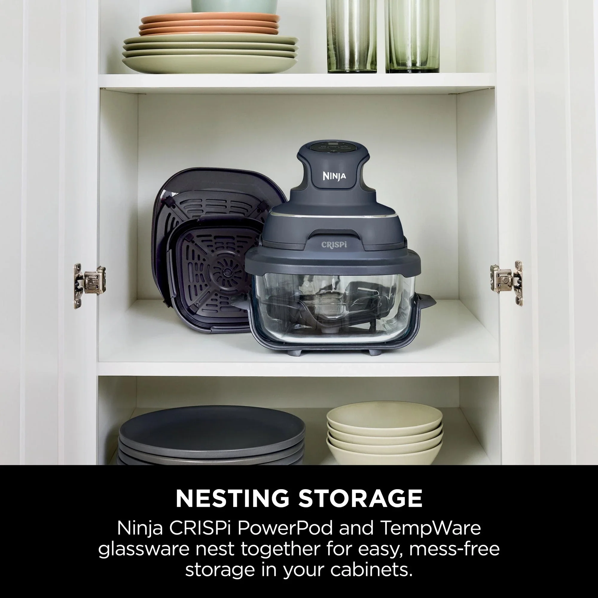 Ninja FN101UKGY CRISPi 4 in 1 Portable Glass Air Fryer Cyber Space - Image 3