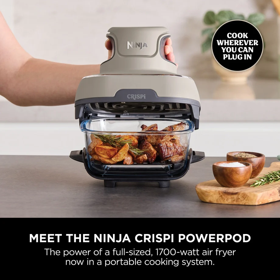 Ninja FN101UKST CRISPi 4 in 1 Portable Glass Air Fryer Stone - Image 2