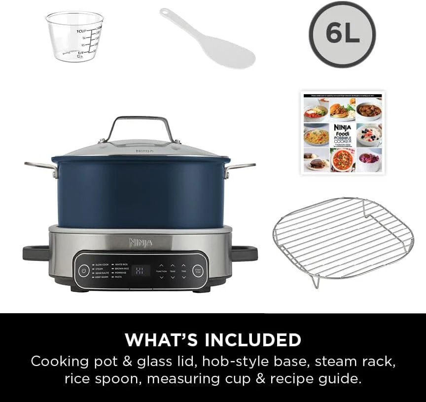 Ninja Foodi 8-Mode 6L PossibleCooker Rice and Slow Cooker MC1101UK Midnight Blue - Image 2