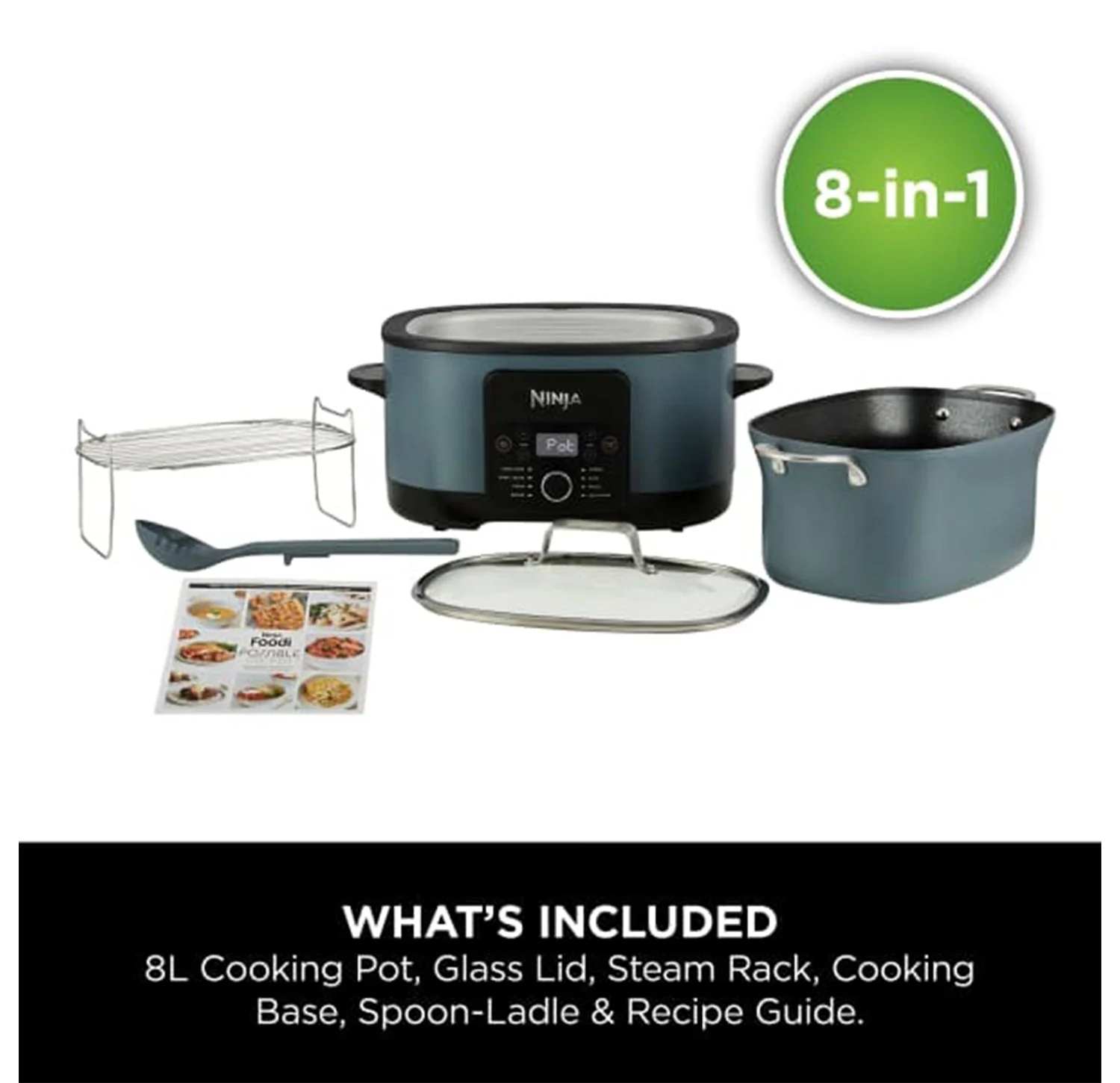 Ninja Foodi PossibleCooker 8 in 1 Slow Cooker MC1001UK 8L Sea Salt Grey - Image 2