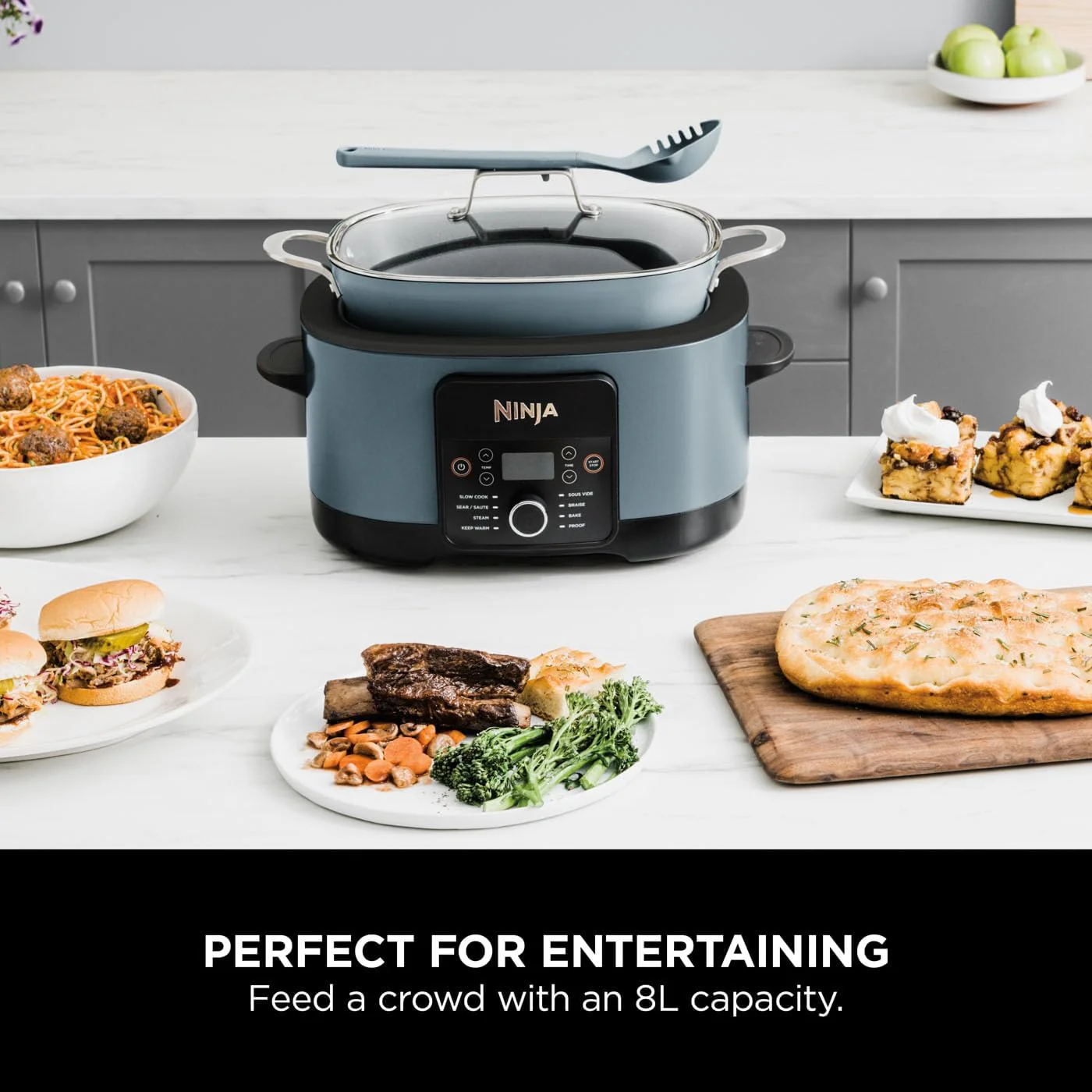 Ninja Foodi PossibleCooker 8 in 1 Slow Cooker MC1001UK 8L Sea Salt Grey - Image 5
