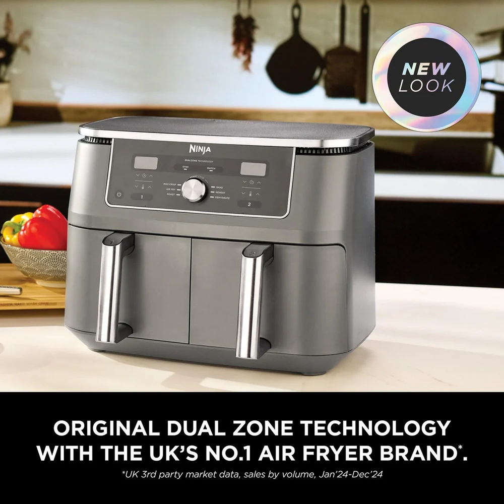 Ninja MAX 6 in 1 Dual Zone Air Fryer DZ400UK 9.5L - Gunmetal Grey - Image 2
