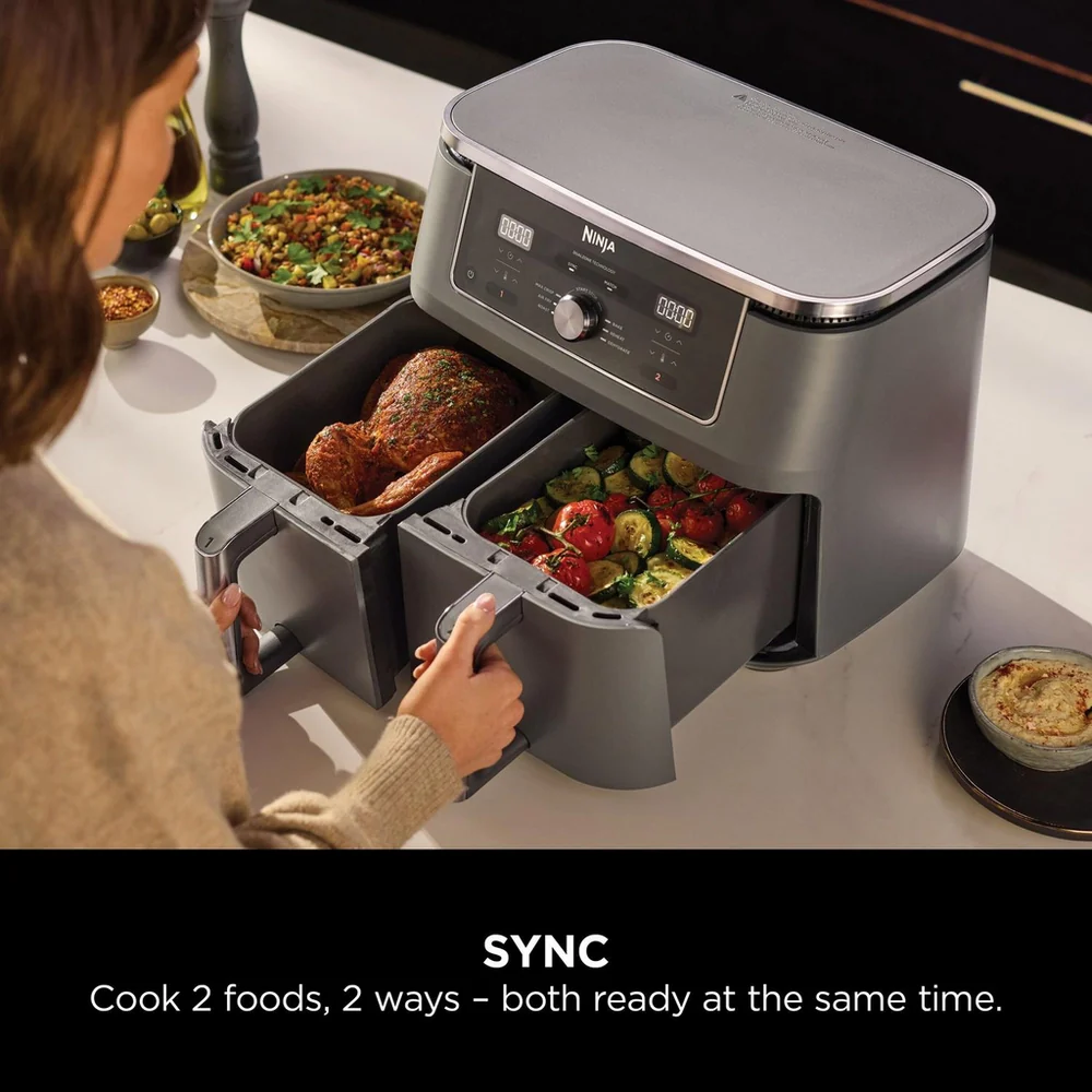 Ninja MAX 6 in 1 Dual Zone Air Fryer DZ400UK 9.5L - Gunmetal Grey - Image 3