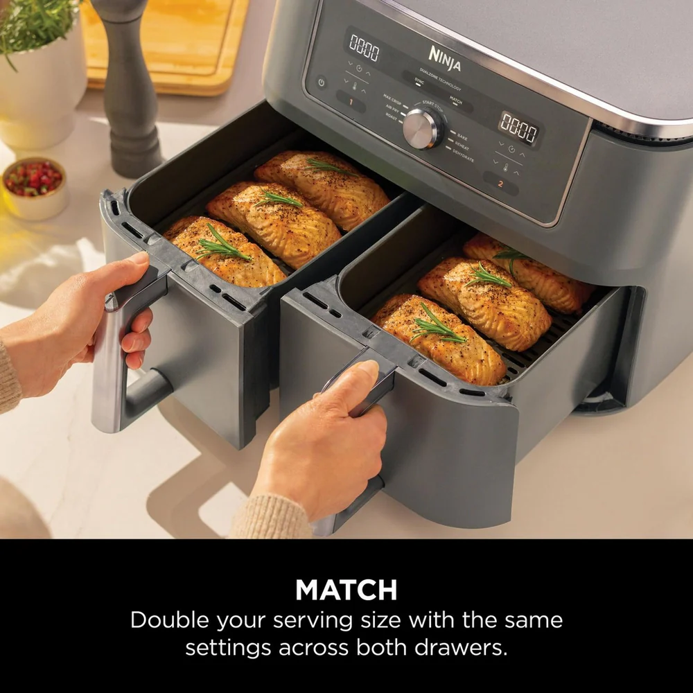 Ninja MAX 6 in 1 Dual Zone Air Fryer DZ400UK 9.5L - Gunmetal Grey - Image 4