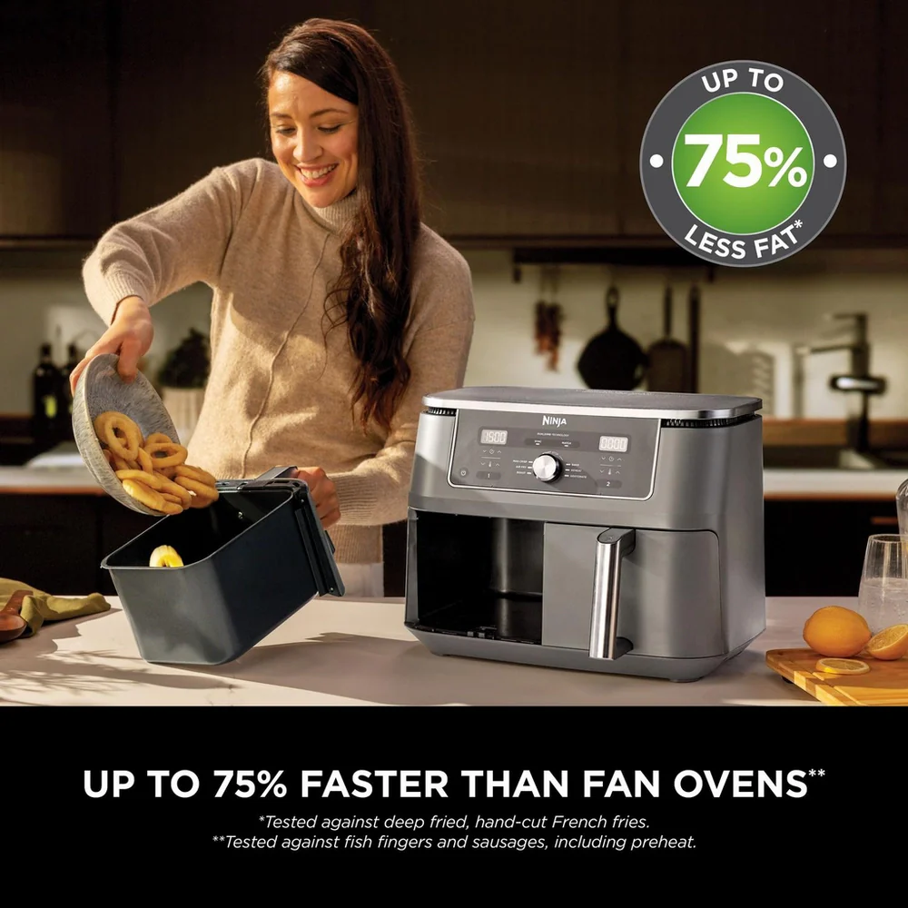 Ninja MAX 6 in 1 Dual Zone Air Fryer DZ400UK 9.5L Gunmetal Grey - Clearance - Image 4