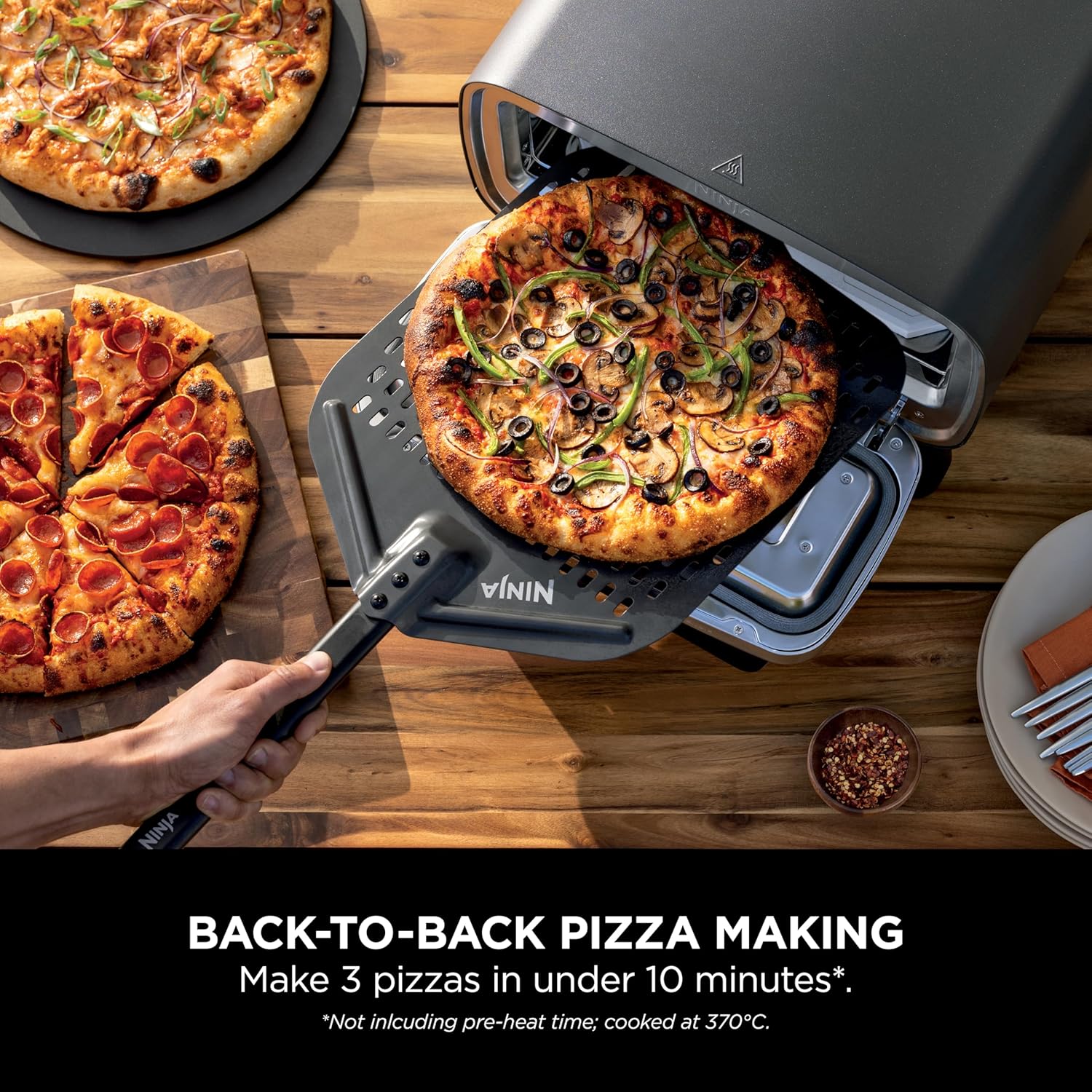 Ninja Artisan MO201UK Electric Outdoor Pizza Oven and Air Fryer - Grey - Image 11